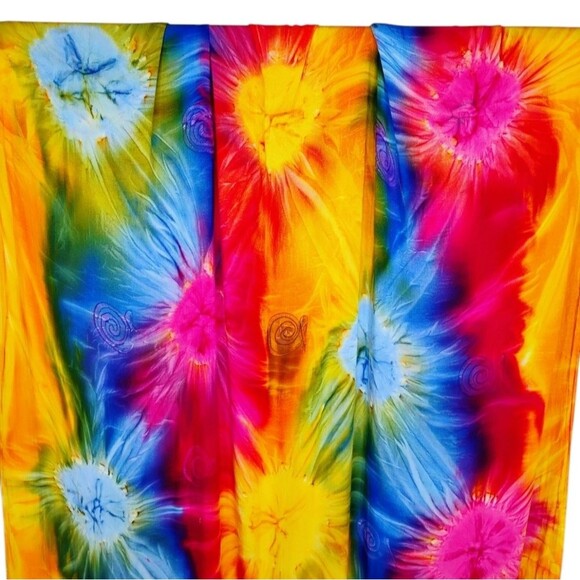 Tie Dye Tapestry 66" x 45" Vibrant Multicolors - Picture 6 of 12